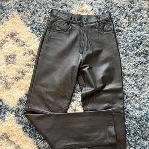 Adler Collection Vintage Black Leather Pants